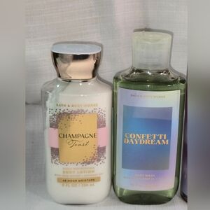 Lotion & Body Wash BUNDLE LOT OF 2- Champagne Toast & Confetti Daydream NWT